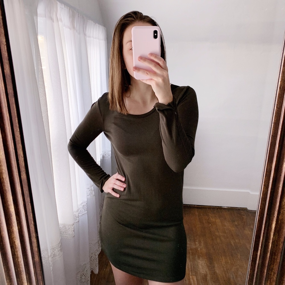 NWOT Forever 21 S Dark Green Sweater Dress